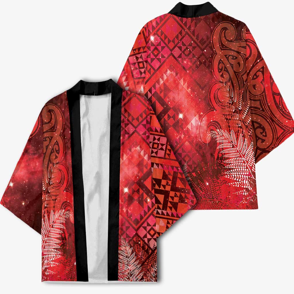 Aotearoa Taniko Matariki Kimono Cosmic Red LT7 - Polynesian Pride