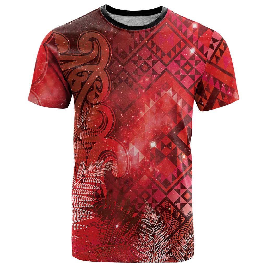 Aotearoa Taniko Matariki T Shirt Cosmic Red