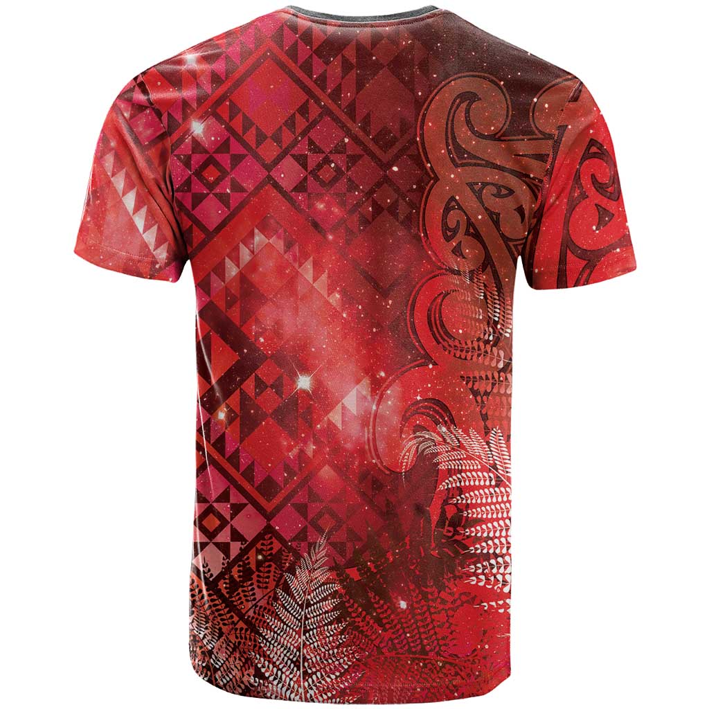 Aotearoa Taniko Matariki T Shirt Cosmic Red