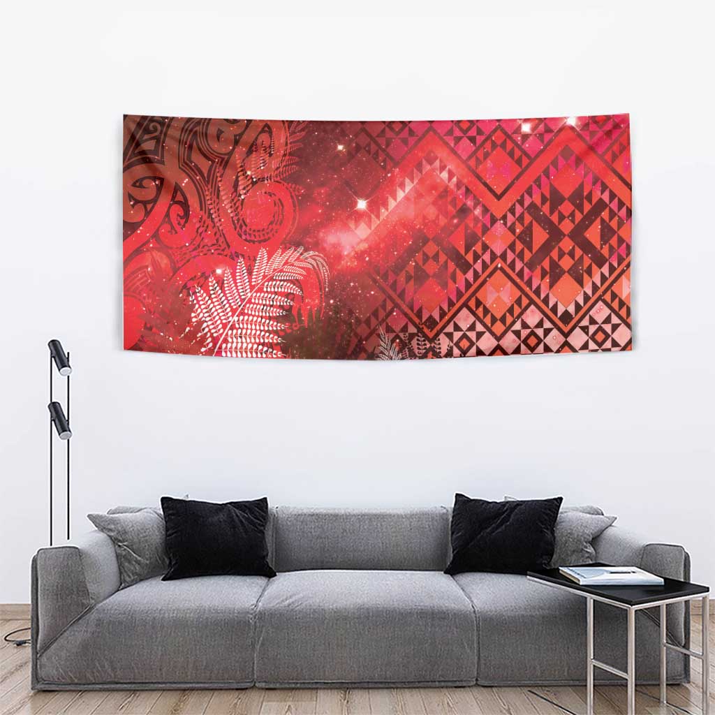 Aotearoa Taniko Matariki Tapestry Cosmic Red