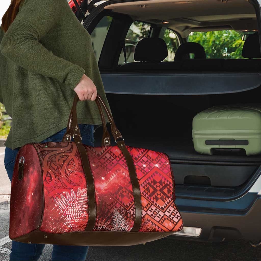 Aotearoa Taniko Matariki Travel Bag Cosmic Red