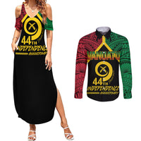 Vanuatu 44th Independence Anniversary Couples Matching Summer Maxi Dress and Long Sleeve Button Shirt