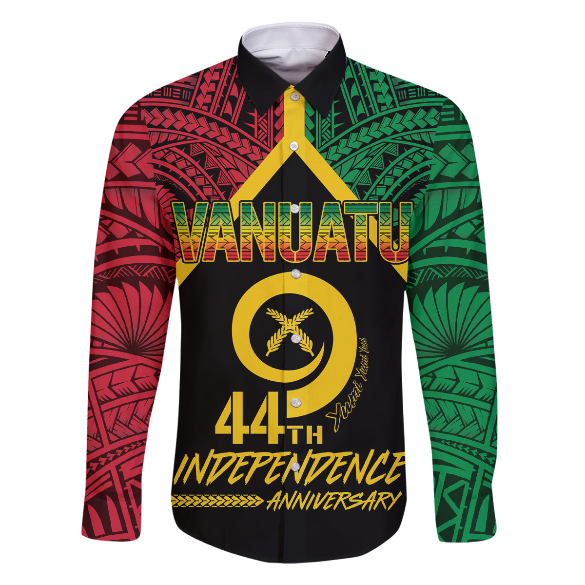 Vanuatu 44th Independence Anniversary Family Matching Off Shoulder Short Dress and Hawaiian Shirt