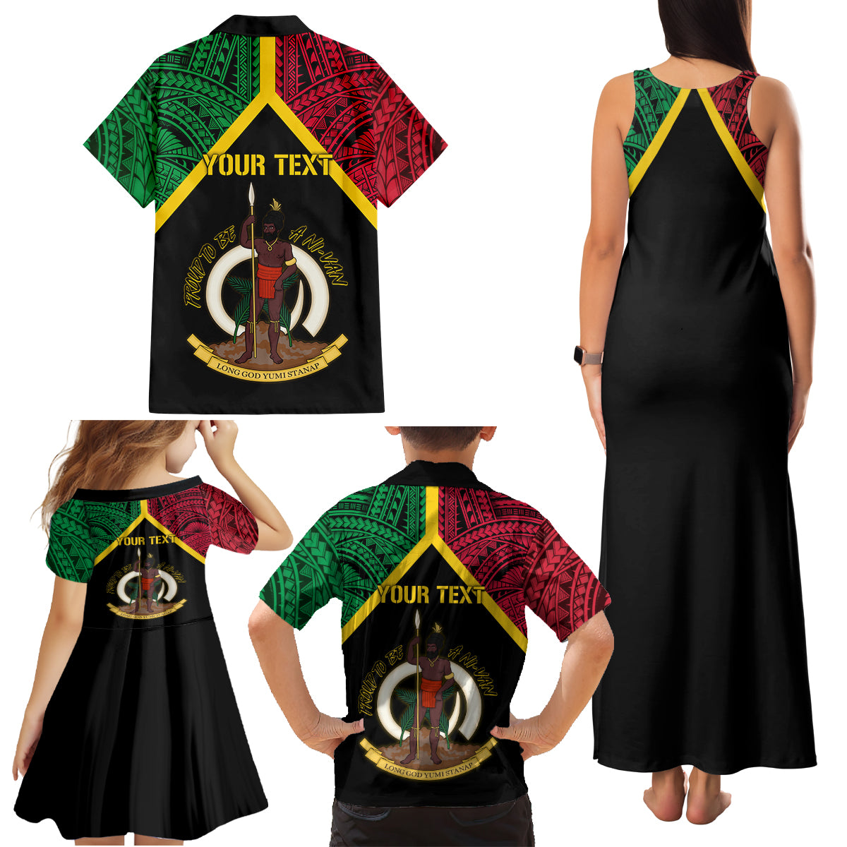 Vanuatu 44th Independence Anniversary Family Matching Tank Maxi Dress and Hawaiian Shirt