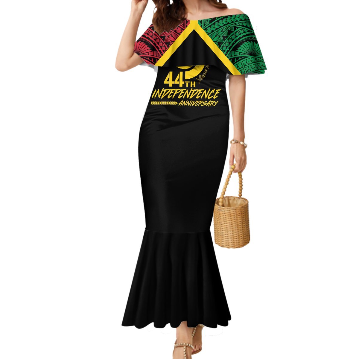 Vanuatu 44th Independence Anniversary Mermaid Dress LT7 Women Colorful - Polynesian Pride