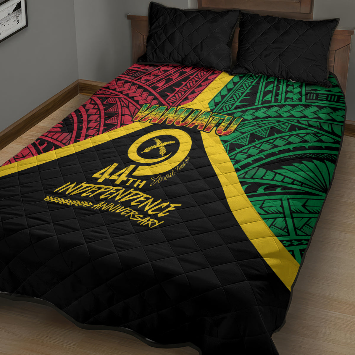Vanuatu 44th Independence Anniversary Quilt Bed Set