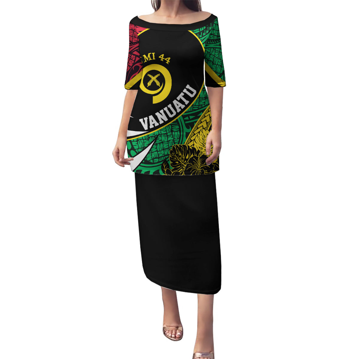 Vanuatu Independence Day Yumi 44 Family Matching Puletasi and Hawaiian Shirt