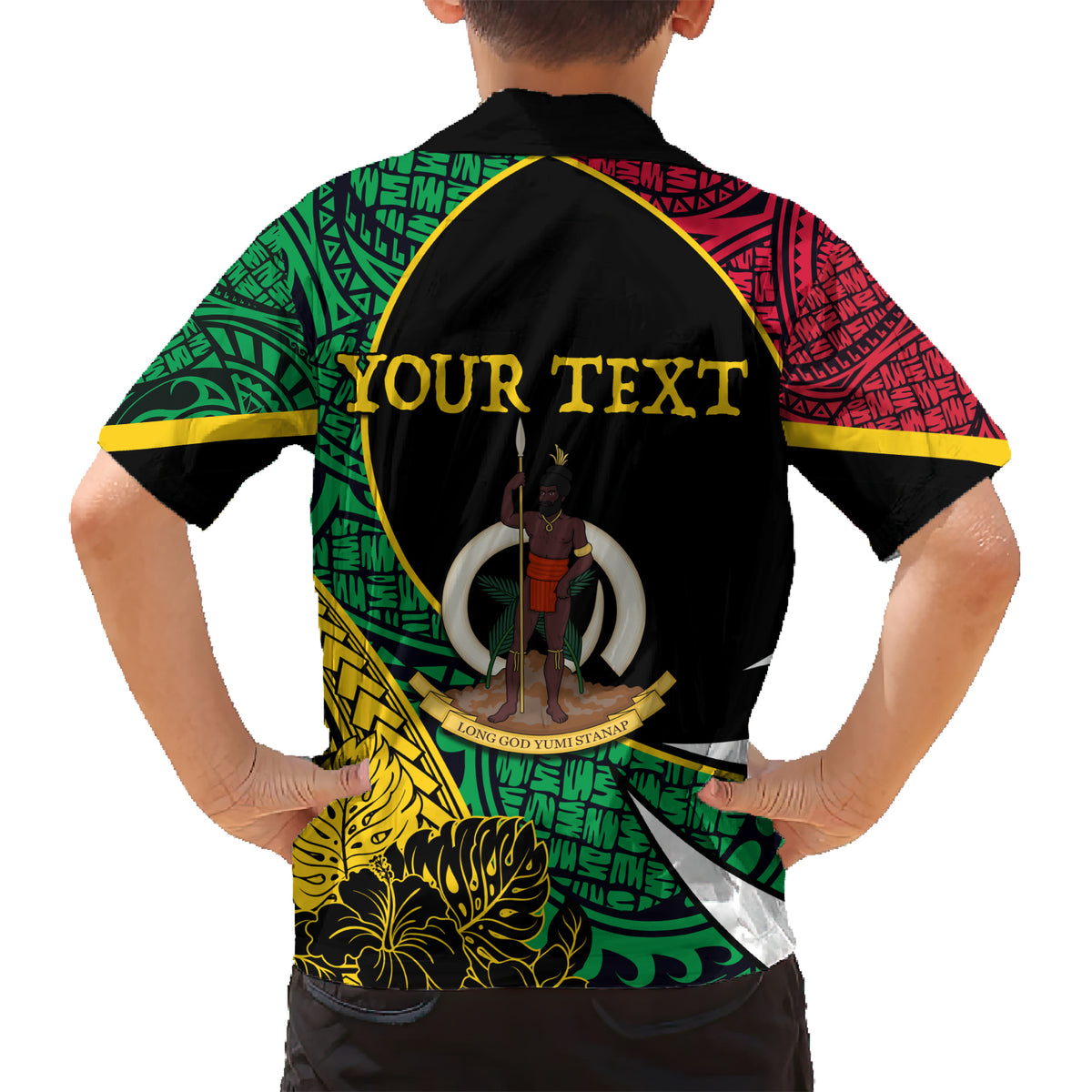 Vanuatu Independence Day Yumi 44 Family Matching Short Sleeve Bodycon Dress and Hawaiian Shirt