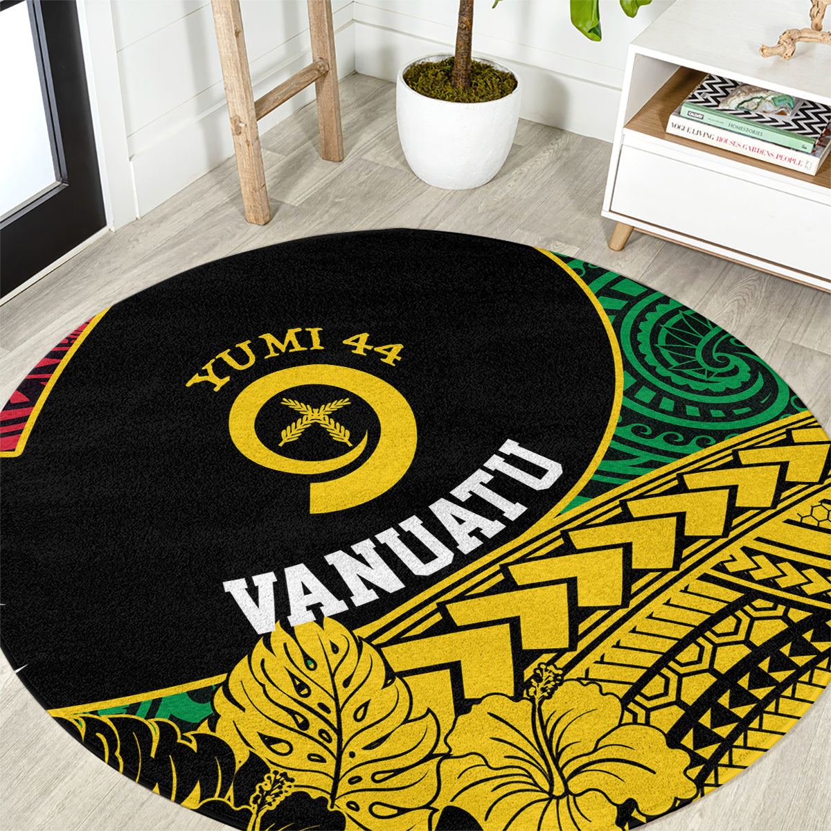 Vanuatu Independence Day Yumi 44 Round Carpet LT7 Colorful - Polynesian Pride