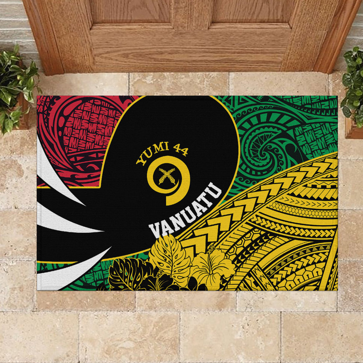 Vanuatu Independence Day Yumi 44 Rubber Doormat