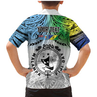 Malampa Fiji Day Family Matching Mermaid Dress and Hawaiian Shirt Gradient Style