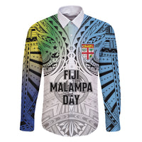 Malampa Fiji Day Family Matching Short Sleeve Bodycon Dress and Hawaiian Shirt Gradient Style
