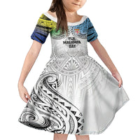 Malampa Fiji Day Family Matching Tank Maxi Dress and Hawaiian Shirt Gradient Style