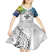 Malampa Fiji Day Kid Short Sleeve Dress Gradient Style