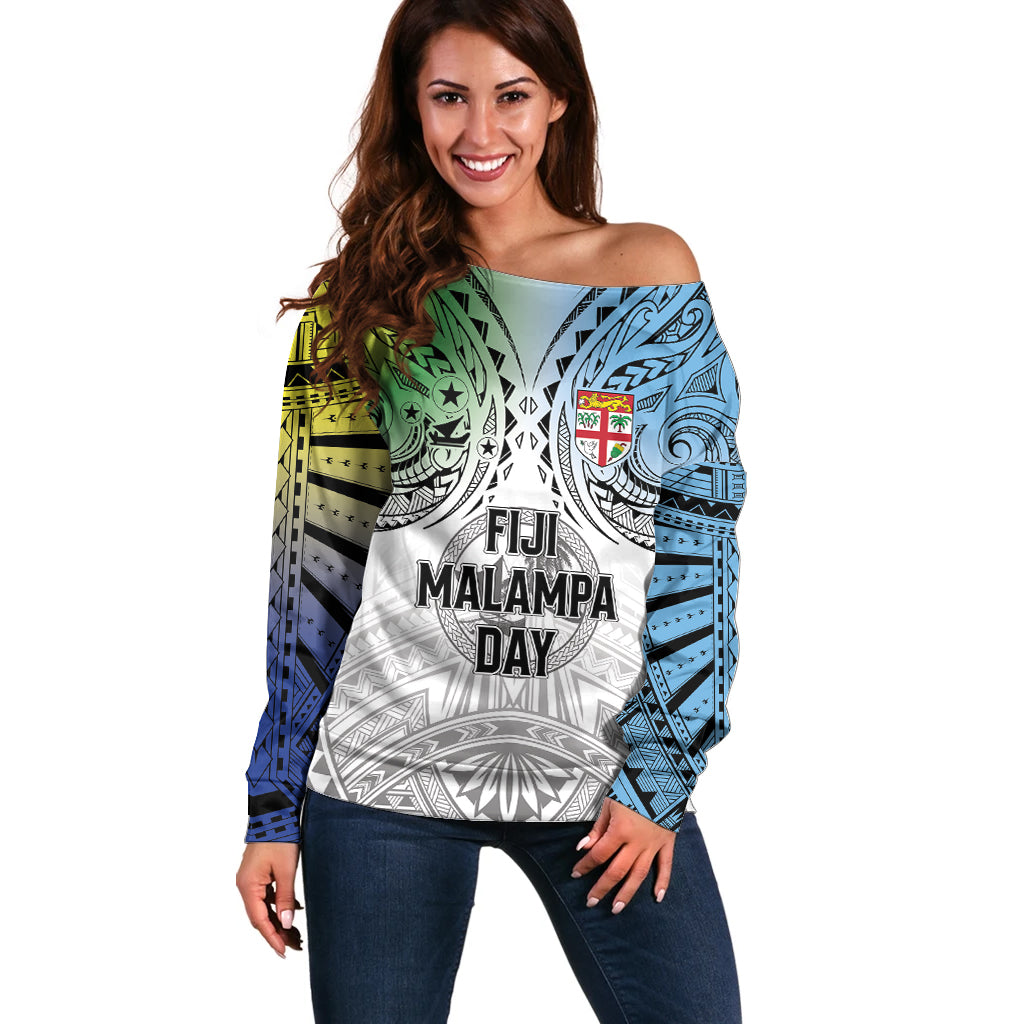Malampa Fiji Day Off Shoulder Sweater Gradient Style