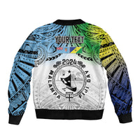 Malampa Fiji Day Sleeve Zip Bomber Jacket Gradient Style