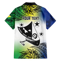 Malampa Day Family Matching Short Sleeve Bodycon Dress and Hawaiian Shirt Emblem Gradient Style LT7 - Polynesian Pride