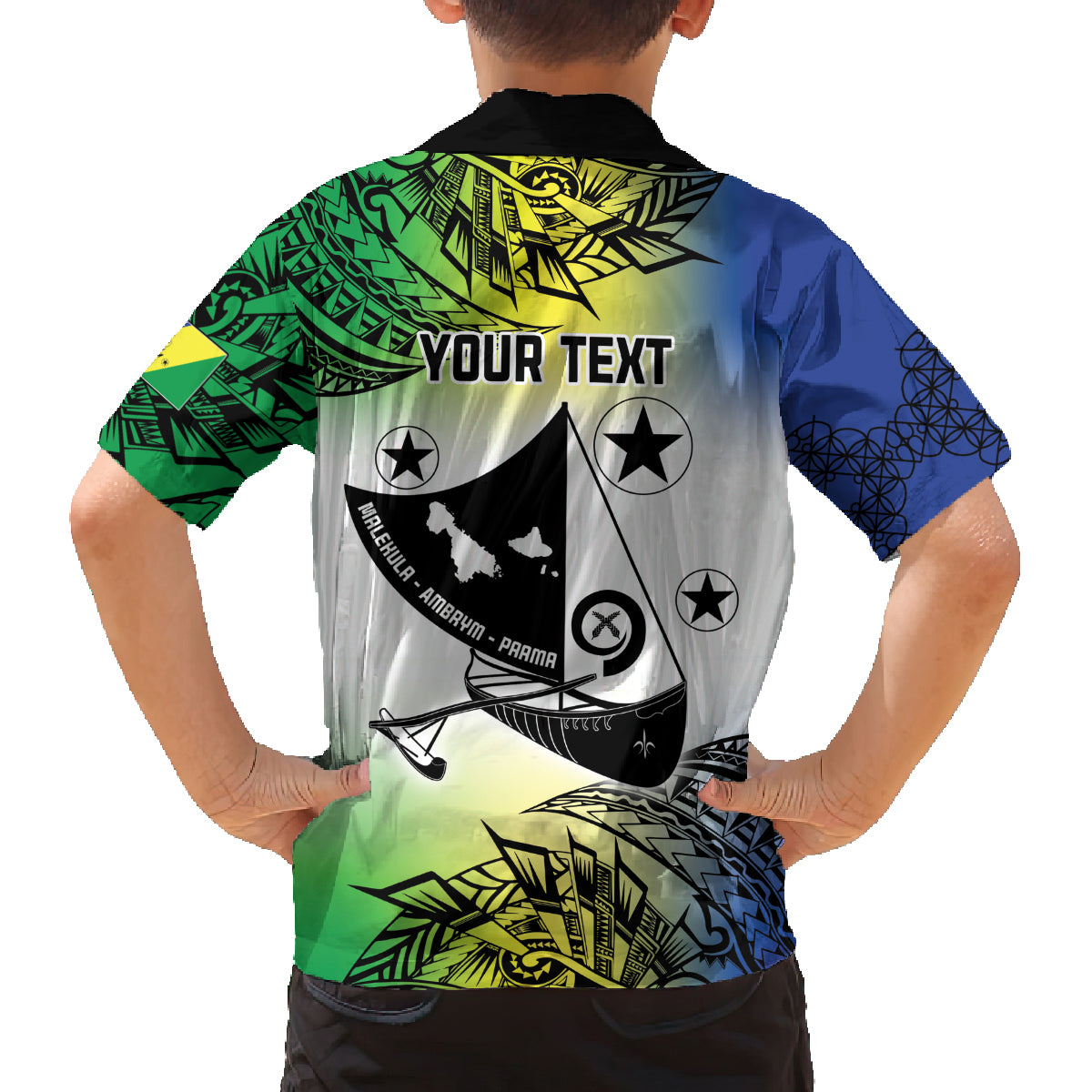 Malampa Day Family Matching Tank Maxi Dress and Hawaiian Shirt Emblem Gradient Style