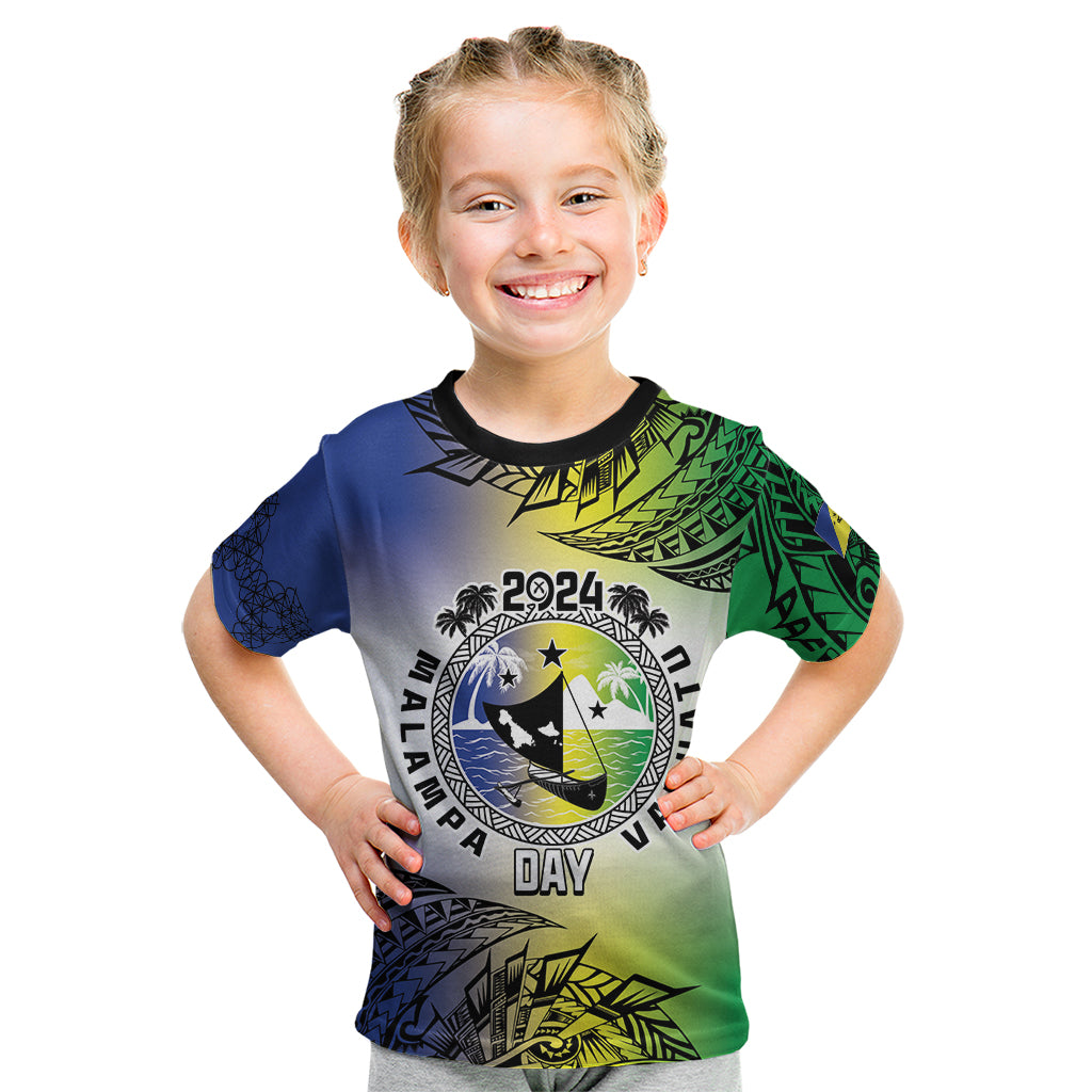 Malampa Day Kid T Shirt Emblem Gradient Style LT7 Colorful - Polynesian Pride