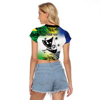 Malampa Day Raglan Cropped T Shirt Emblem Gradient Style