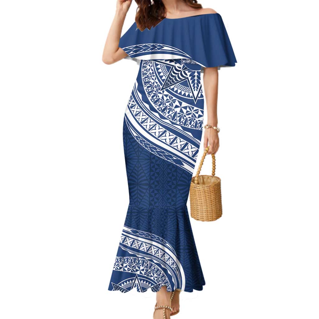 Tonga Queen Salote College Personalized Family Matching Mermaid Dress and Hawaiian Shirt Ngatu Tokelaufeletoa Motifs