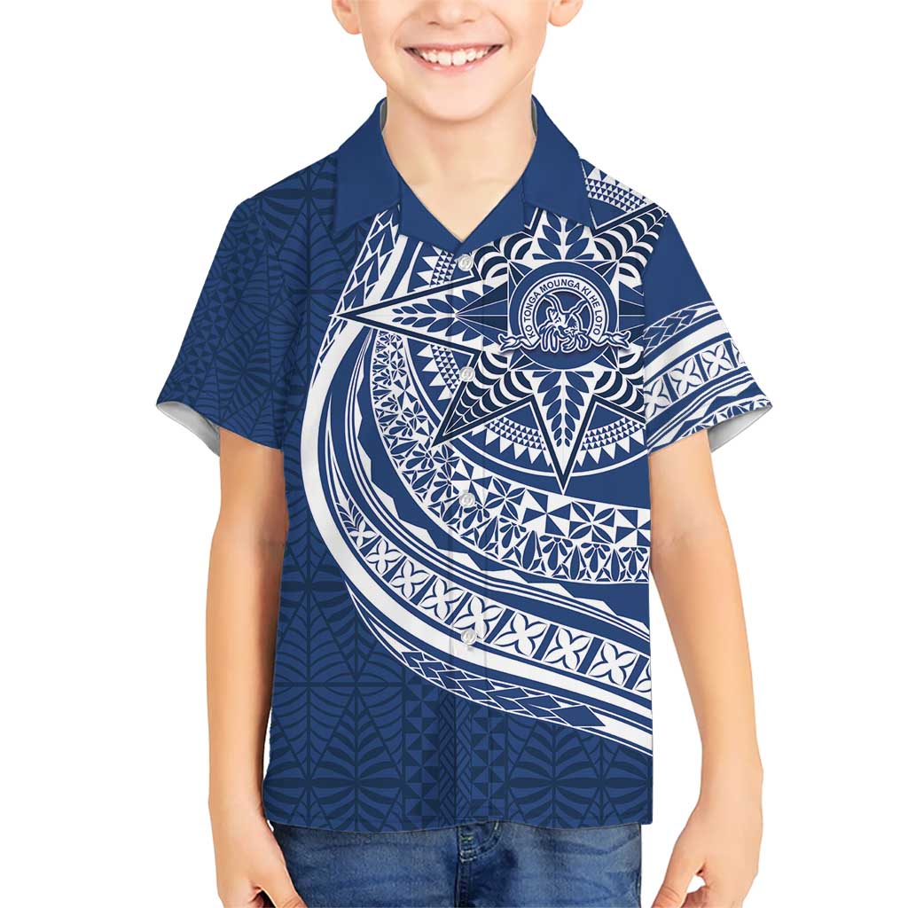 Tonga Queen Salote College Personalized Kid Hawaiian Shirt Ngatu Tokelaufeletoa Motifs