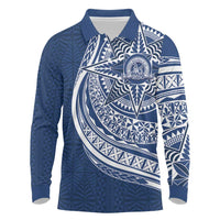 Tonga Queen Salote College Personalized Long Sleeve Polo Shirt Ngatu Tokelaufeletoa Motifs