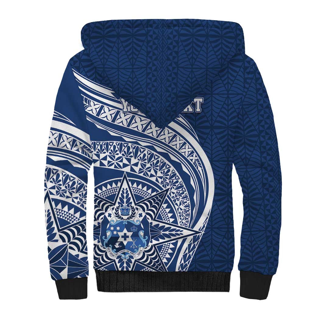 Tonga Queen Salote College Personalized Sherpa Hoodie Ngatu Tokelaufeletoa Motifs