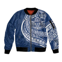 Tonga Queen Salote College Personalized Sleeve Zip Bomber Jacket Ngatu Tokelaufeletoa Motifs