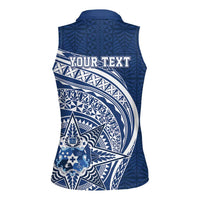 Tonga Queen Salote College Personalized Women Sleeveless Polo Shirt Ngatu Tokelaufeletoa Motifs