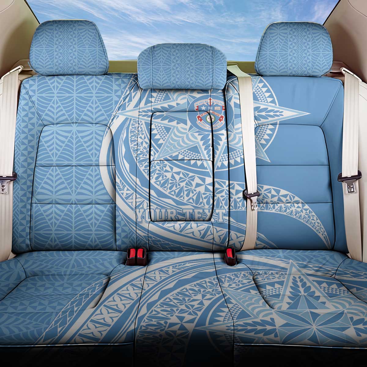 Tonga Apifo'ou Kolisi Personalized Back Car Seat Cover Ngatu Tokelaufeletoa Motifs