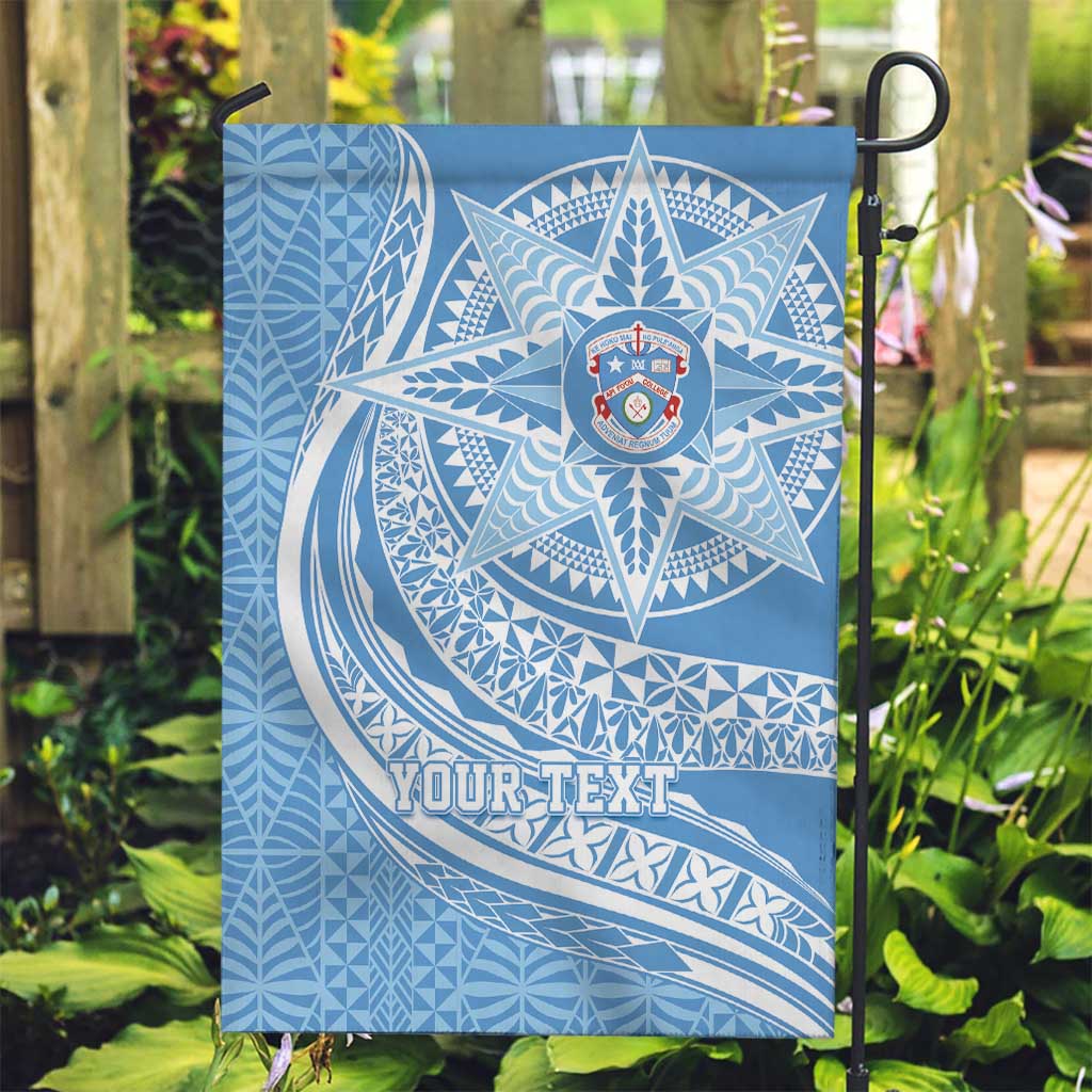 Tonga Apifo'ou Kolisi Personalized Garden Flag Ngatu Tokelaufeletoa Motifs LT7 Garden Flag Light Blue - Polynesian Pride
