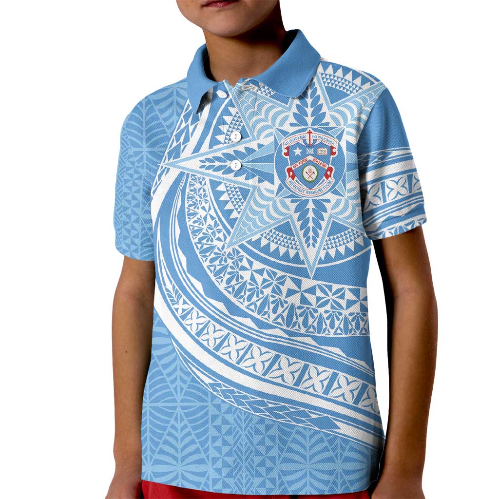 Tonga Apifo'ou Kolisi Personalized Kid Polo Shirt Ngatu Tokelaufeletoa Motifs