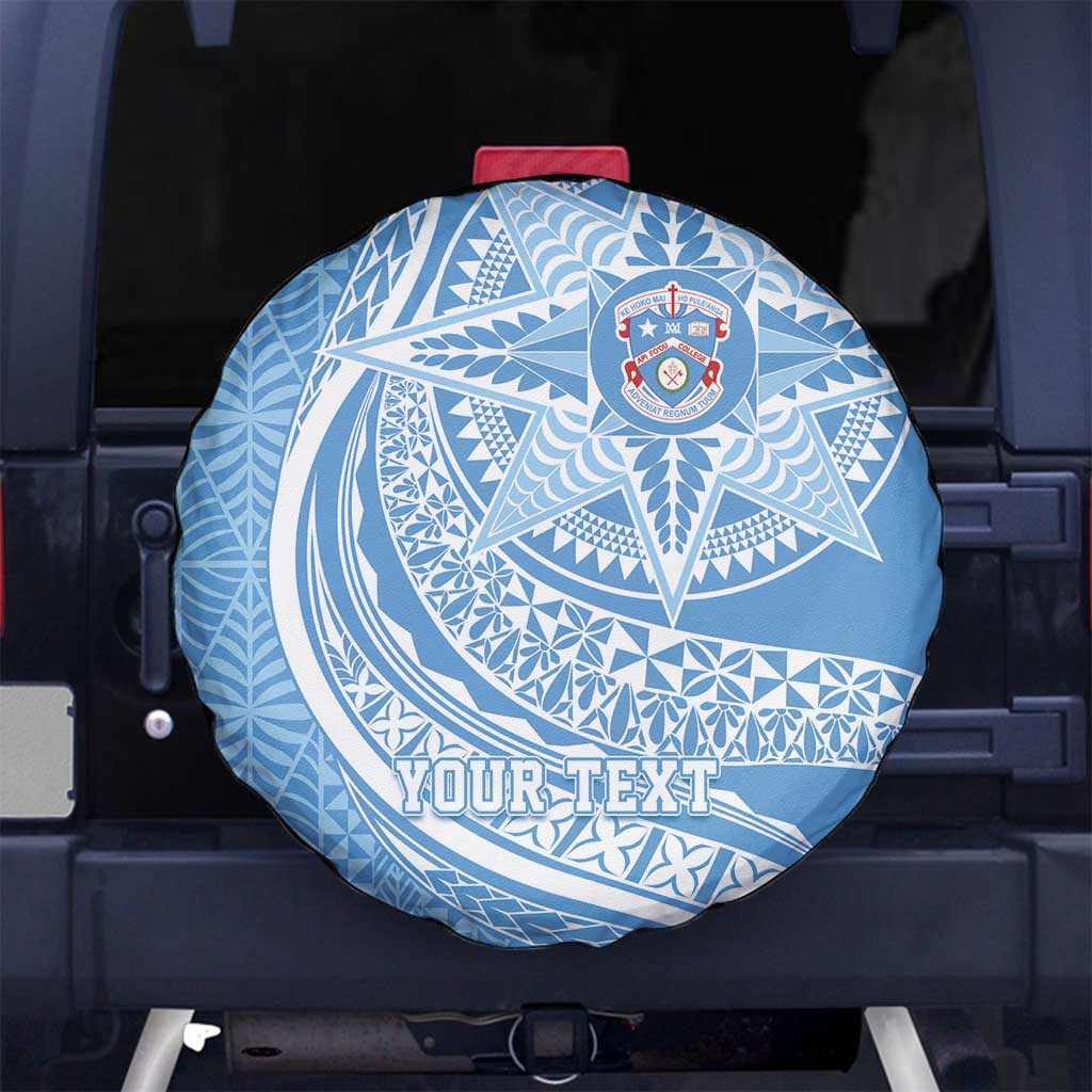 Tonga Apifo'ou Kolisi Personalized Spare Tire Cover Ngatu Tokelaufeletoa Motifs LT7 No hole Light Blue - Polynesian Pride
