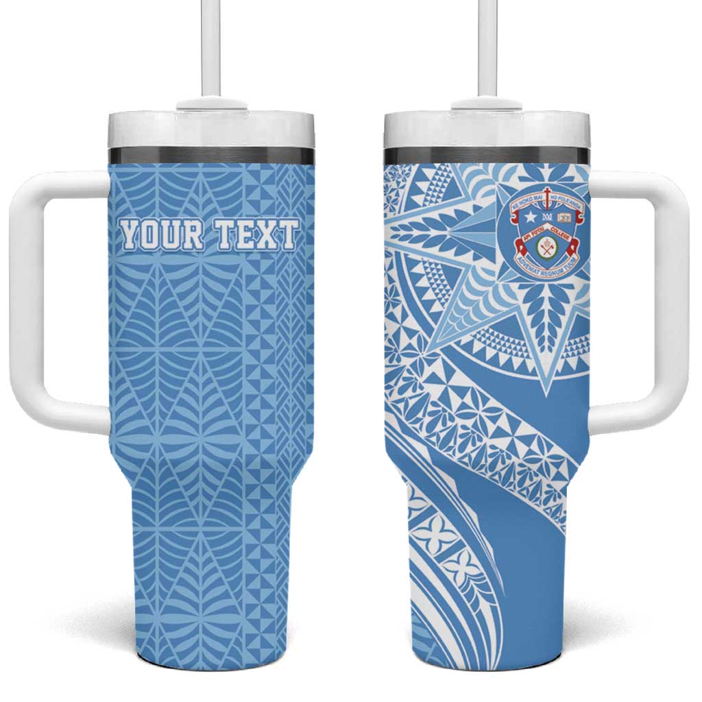 Tonga Apifo'ou Kolisi Personalized Tumbler With Handle Ngatu Tokelaufeletoa Motifs