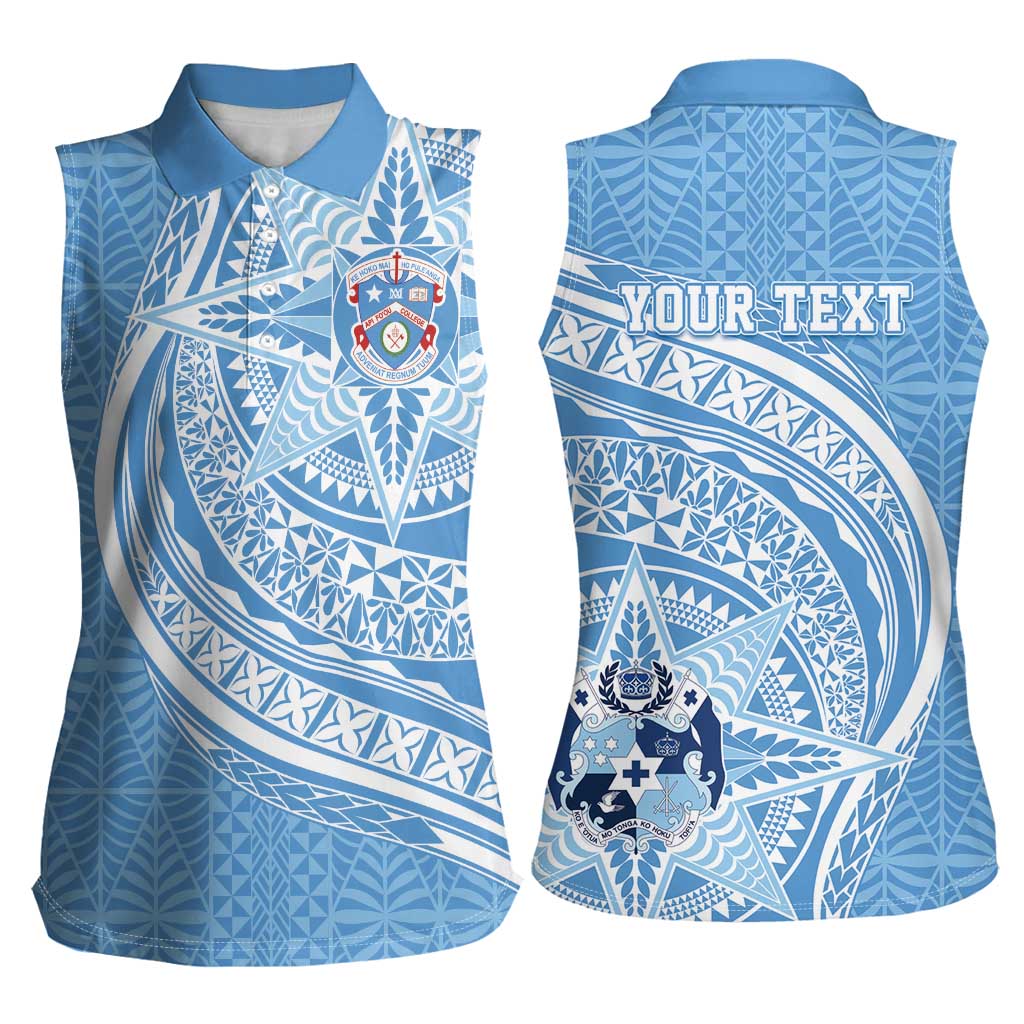 Tonga Apifo'ou Kolisi Personalized Women Sleeveless Polo Shirt Ngatu Tokelaufeletoa Motifs