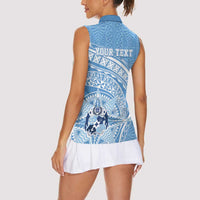 Tonga Apifo'ou Kolisi Personalized Women Sleeveless Polo Shirt Ngatu Tokelaufeletoa Motifs