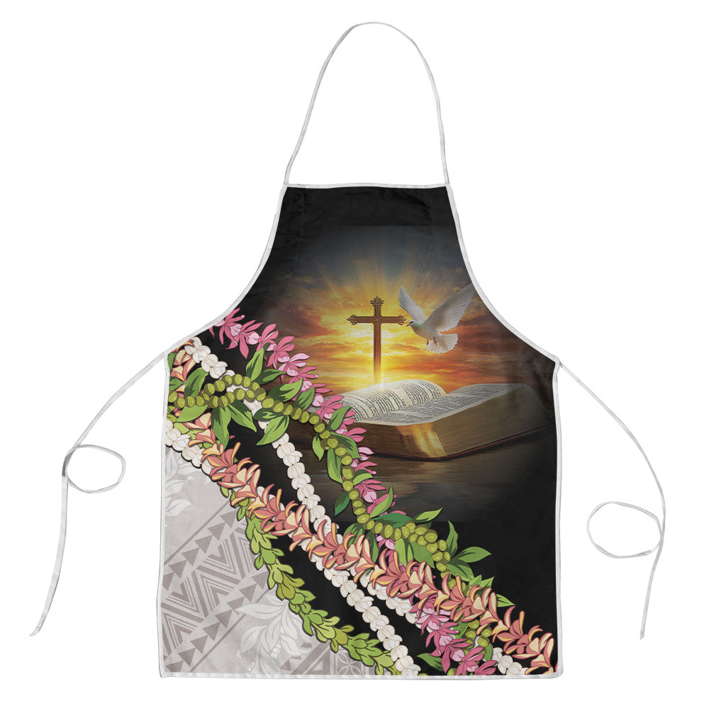 Hawaii Mokihana Mix Pikake Leis Mahalo 'Olelo Apron Black
