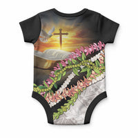 Hawaii Mokihana Mix Pikake Leis Mahalo 'Olelo Baby Onesie Black