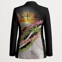 Hawaii Mokihana Mix Pikake Leis Mahalo 'Olelo Blazer Black