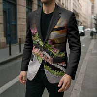 Hawaii Mokihana Mix Pikake Leis Mahalo 'Olelo Blazer Black