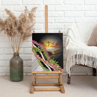 Hawaii Mokihana Mix Pikake Leis Mahalo 'Olelo Canvas Wall Art Black