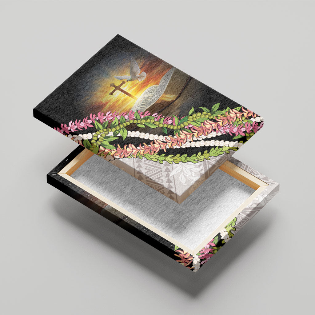 Hawaii Mokihana Mix Pikake Leis Mahalo 'Olelo Canvas Wall Art Black