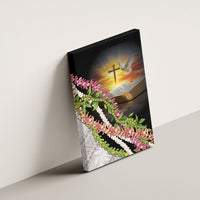 Hawaii Mokihana Mix Pikake Leis Mahalo 'Olelo Canvas Wall Art Black