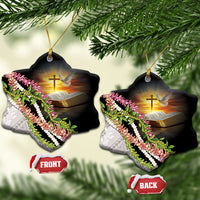 Hawaii Mokihana Mix Pikake Leis Mahalo 'Olelo Ceramic Ornament Black