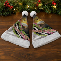 Hawaii Mokihana Mix Pikake Leis Mahalo 'Olelo Christmas Santa Hat Black