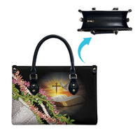 Hawaii Mokihana Mix Pikake Leis Mahalo 'Olelo Leather Bag Black