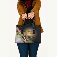 Hawaii Mokihana Mix Pikake Leis Mahalo 'Olelo Leather Bag Black