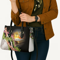 Hawaii Mokihana Mix Pikake Leis Mahalo 'Olelo Leather Bag Black