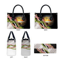 Hawaii Mokihana Mix Pikake Leis Mahalo 'Olelo Leather Bag Black